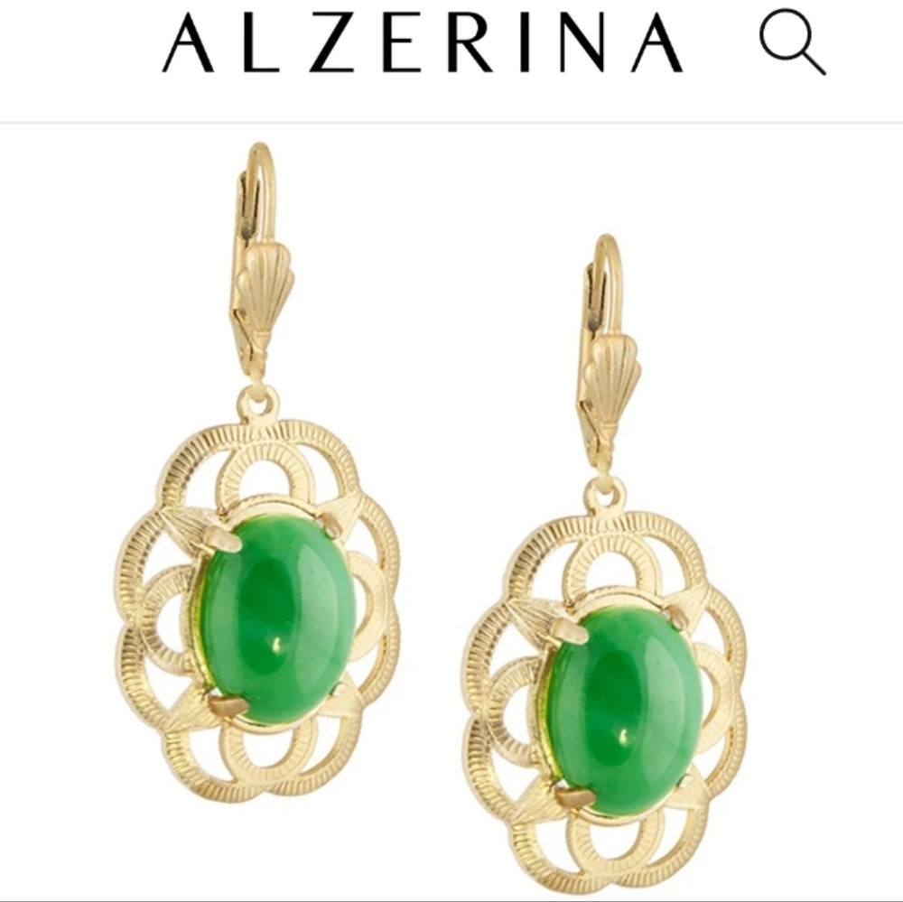 Alzerina Magnolia Jade Earrings Nwt Boxed Set